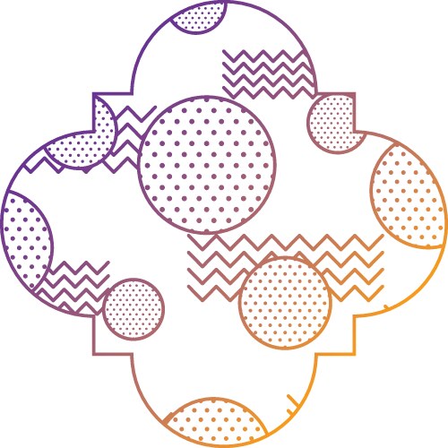 Seamless pattern label shape with geometric vector image