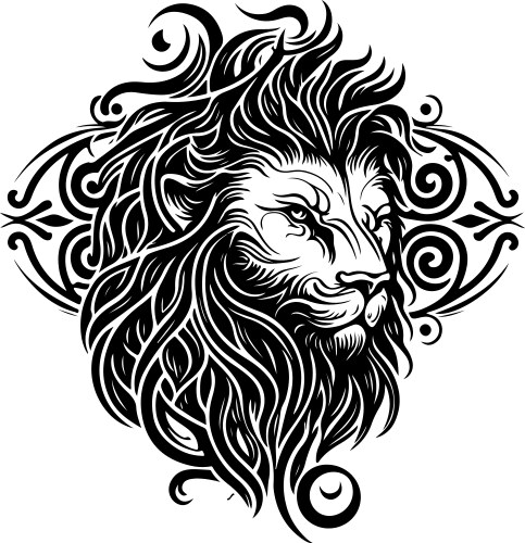 Lion ethnic graphic style with celtic ornaments Vector Image