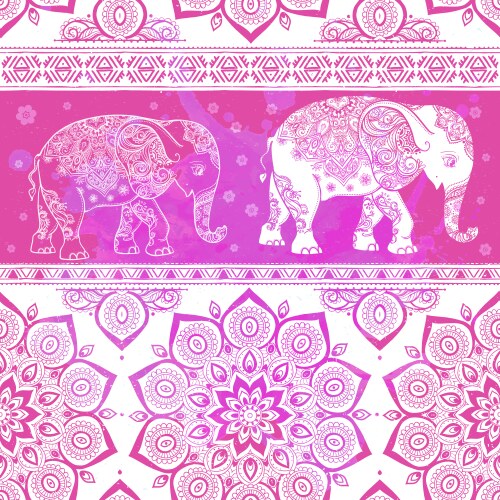 Elephant Pattern Vector Indian Elephant Pattern Royalty Free Vector Image