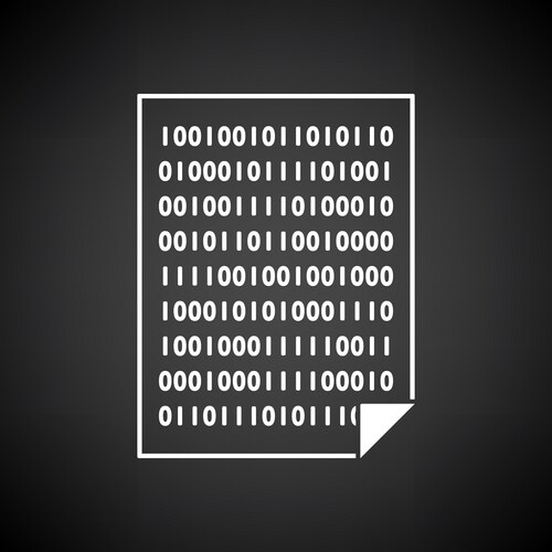 sheet with binary code icon vector image