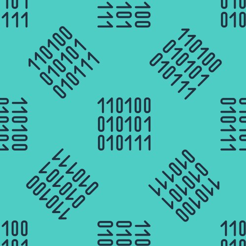 Black line binary code icon isolated seamless vector image