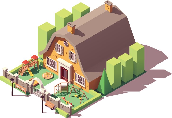 Isometric school Royalty Free Vector Image - VectorStock