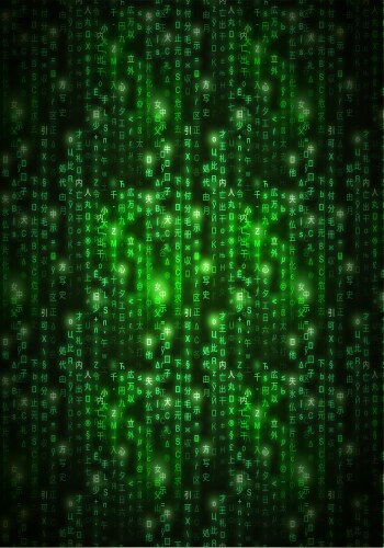 Digital Matrix Code - Green Binary vector image