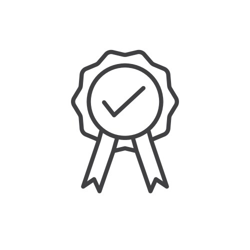 Badge icon set professional certificate ribbon Vector Image