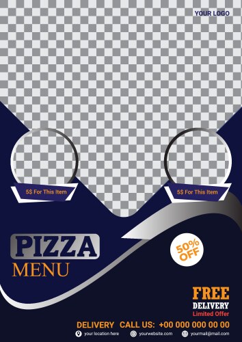 Restaurant pizza flyer design template vector image