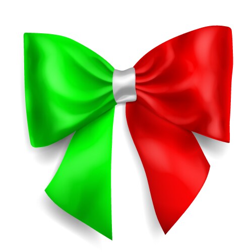 Big bow in italy flag colors vector image