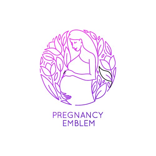 round logo design template - pregnancy vector image