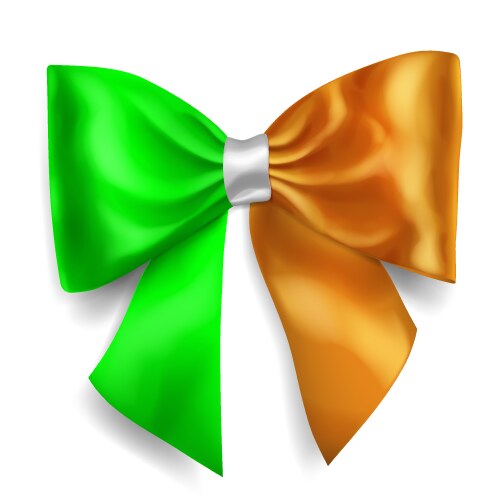 big bow in ireland flag colors vector image