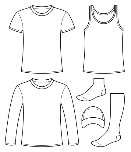 Long-Sleeved Shirt Outfit with Socks Vector Image