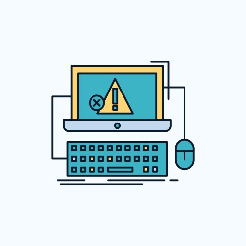 Computer crash error failure system flat icon vektorbild
