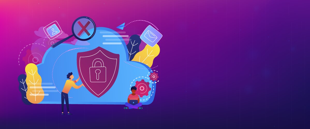 Cloud computing security header banner vector image