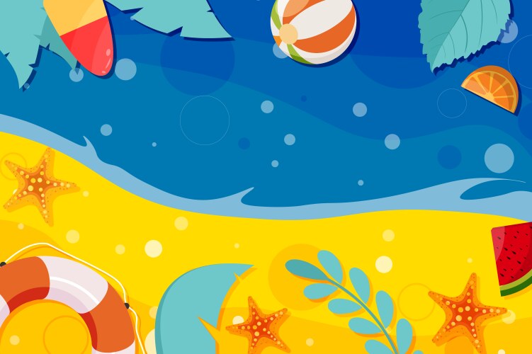 Summer beach top view elements background Vector Image