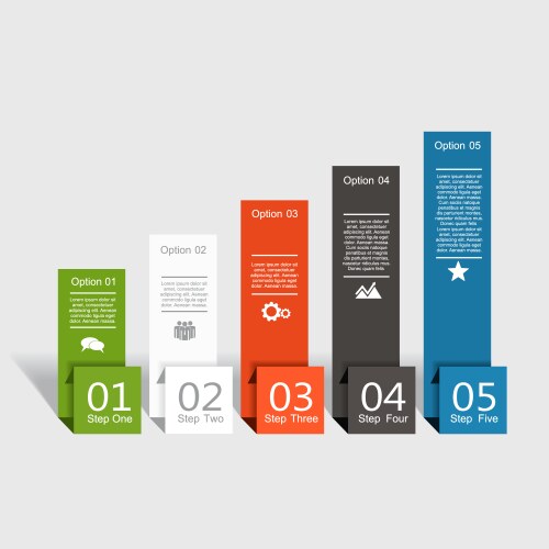 Infographic timeline template with 5 options Vector Image