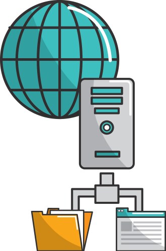 Isolated web hosting design vector image