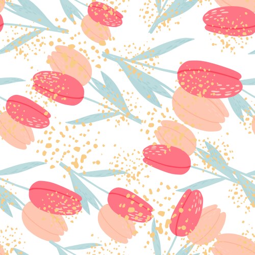 Cute tulip flower seamless pattern wildflower – Royalty-Free Vector ...