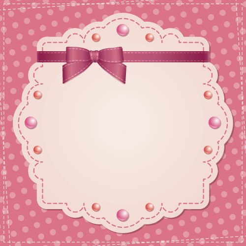 Pink frame with bow Royalty Free Vector Image - VectorStock