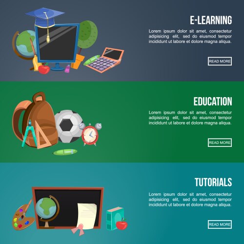School banner set Royalty Free Vector Image - VectorStock