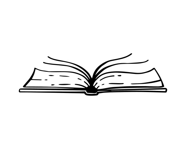 Open book is a sketch on white isolated Vector Image