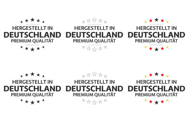 set six german icons made in germany symbols vector image