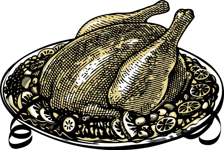 Elegant Roasted Turkey Vector Image