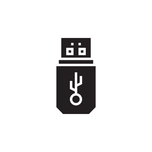 Flash disk icon computer component solid vector image