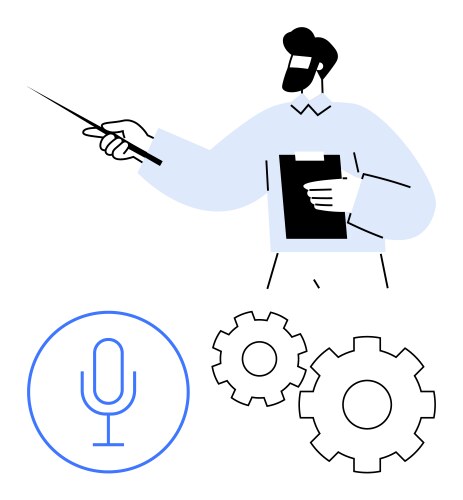 Man giving presentation with pointer and clipboard vector image