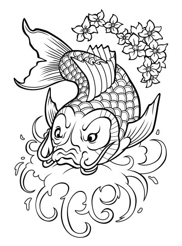 Koi Fish Tattoo Artwork Vector Image