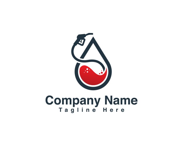 Petrol station minimal logo design Vector Image