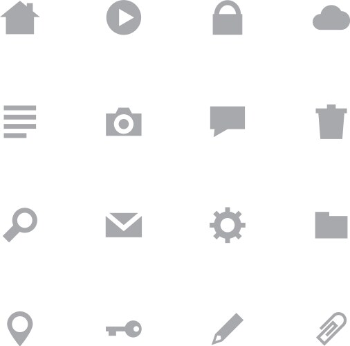 Set minimalistic icons for web interface vector image