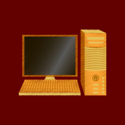 Flat shading style icon fixed computer vector image