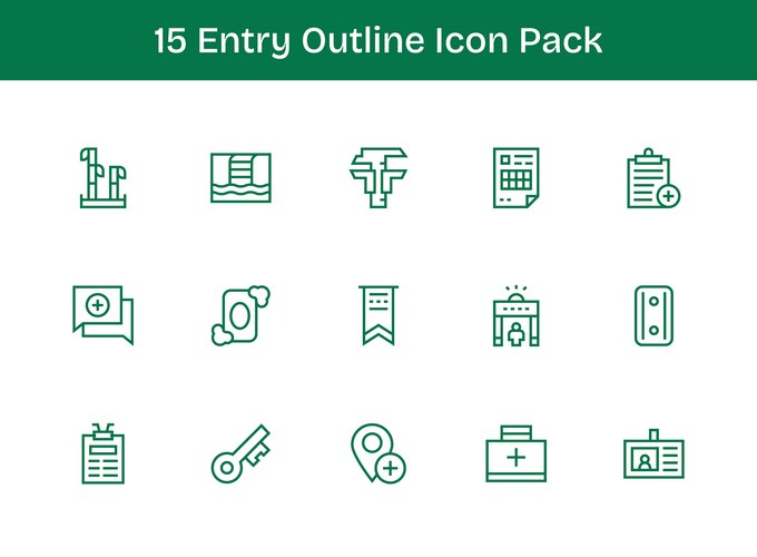 Entry Icons - Bold Line Style – Royalty-Free Vector | VectorStock