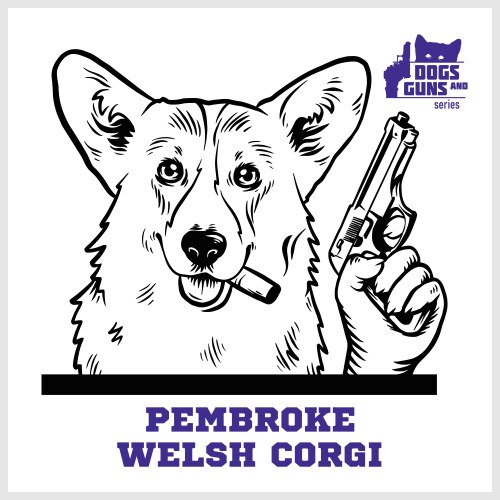 Angry Corgi Gangster - Gun & Cigar Vector Image