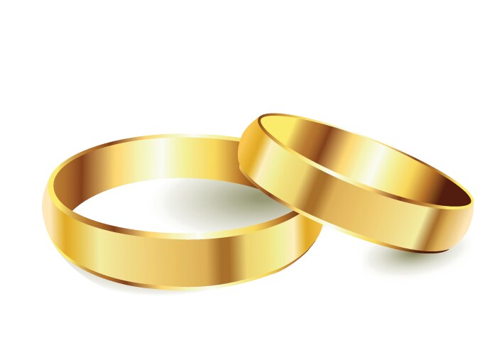 Gold wedding rings Royalty Free Vector Image - VectorStock
