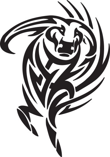Bull in tribal style - image Vector Image