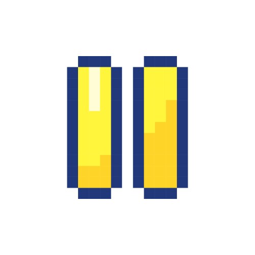 Pause button pixelated rgb color ui icon vector image