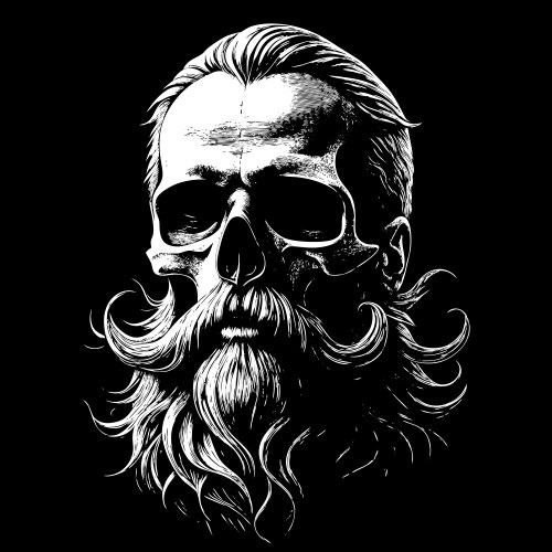 Black and White Bearded Man – Royalty-Free Vector | VectorStock