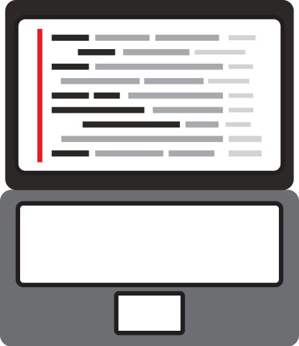 Laptop coding concept web developer programming vektorbild