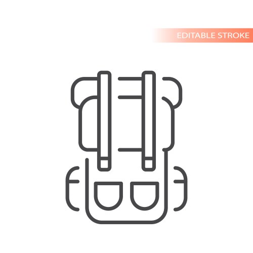 trekking bag or backpack line icon vector