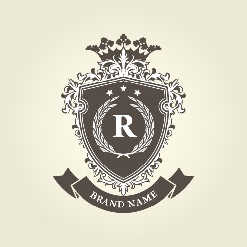 Royal Shield with Laurel Wreath Vector Image