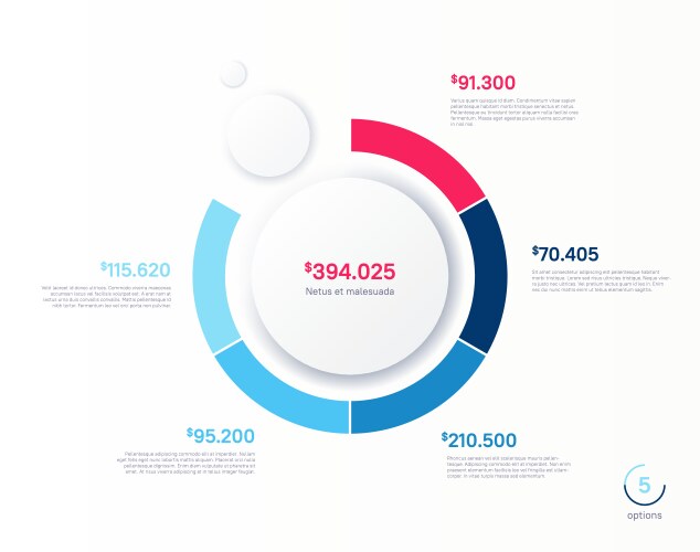 Circle infographic template with four elements Vector Image