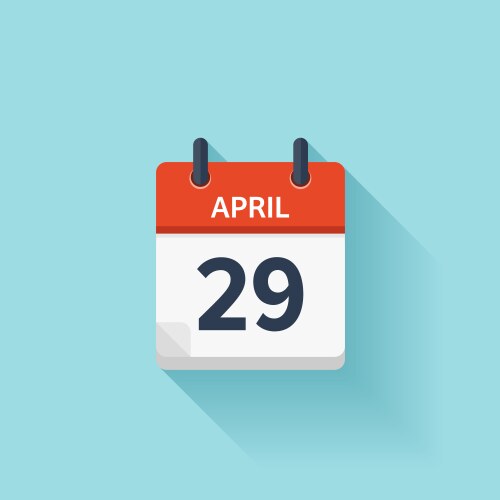 april 29 flat daily calendar icon date vector