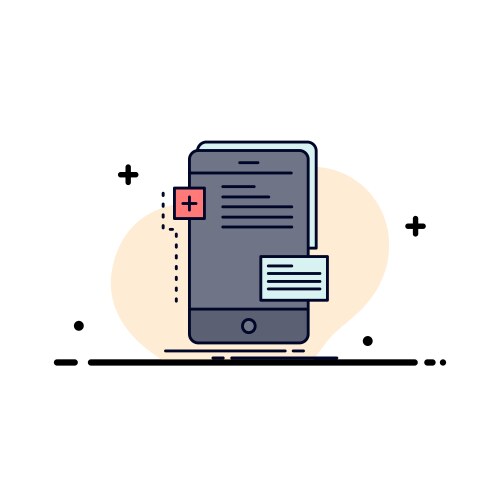 Frontend interface mobile phone developer flat vector image