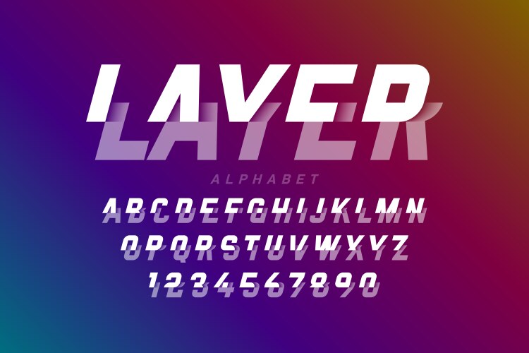 Layered font vector image