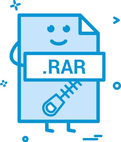 Computer rar file format type icon design vektorbild