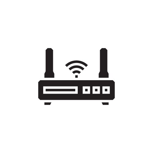 Wifi router icon computer component solid vector image