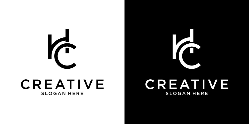 Hc or ch initial letter logo design Vector Image