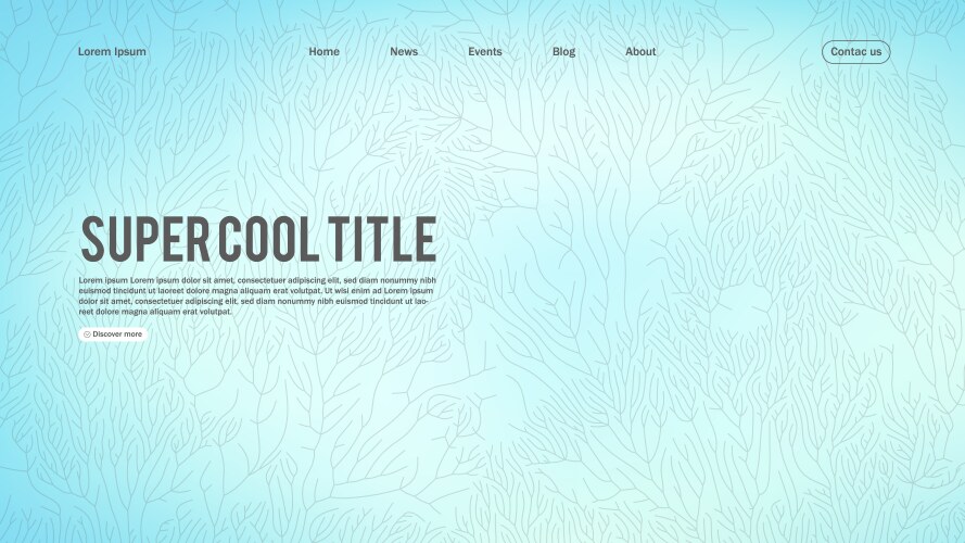 Landing page abstract design with branch pattern vector image