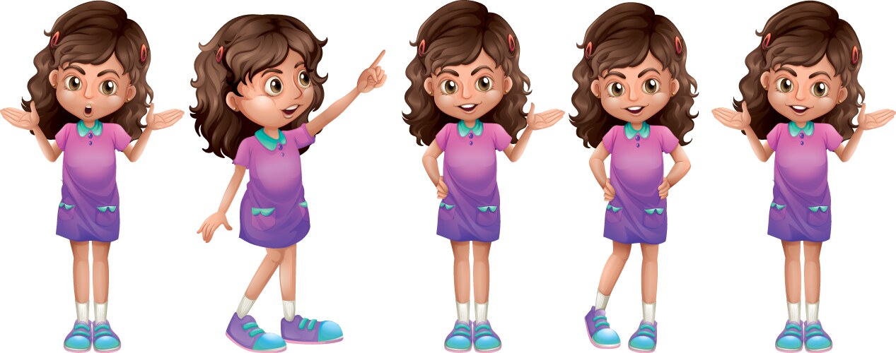 a cute little girl vector image