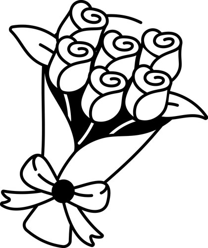 Doodle Roses Bouquet Vector Image