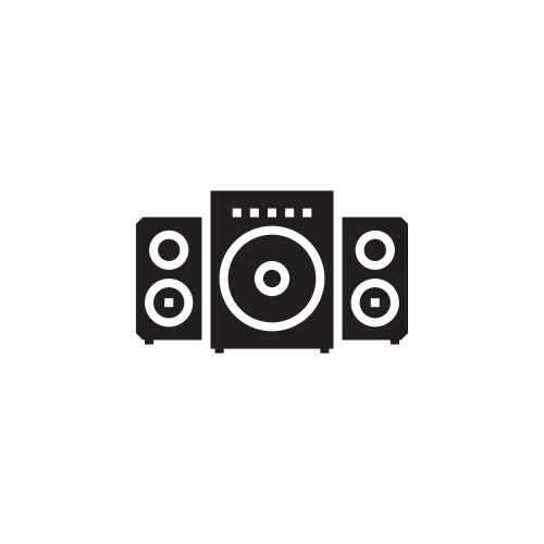 Speaker icon computer component solid style vector image